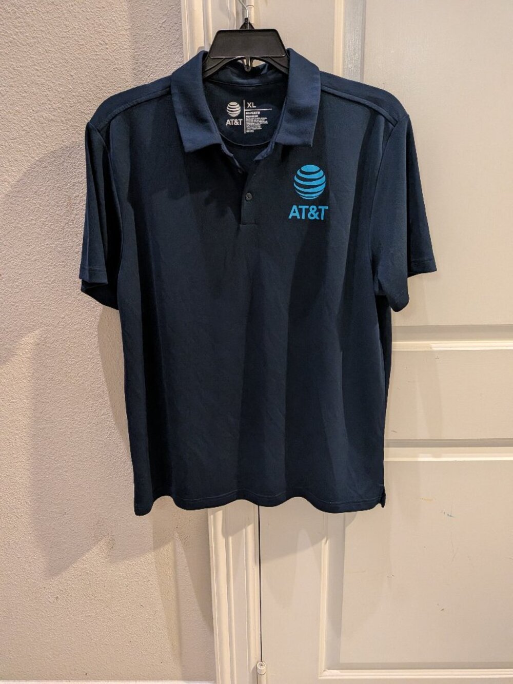 AT&T Employee Polo Shirt Mens XL Blue Short Sleeve Uniform Work Wear